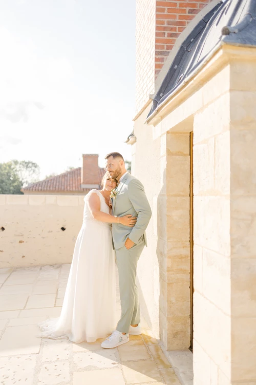 robe mariage amour beige gris